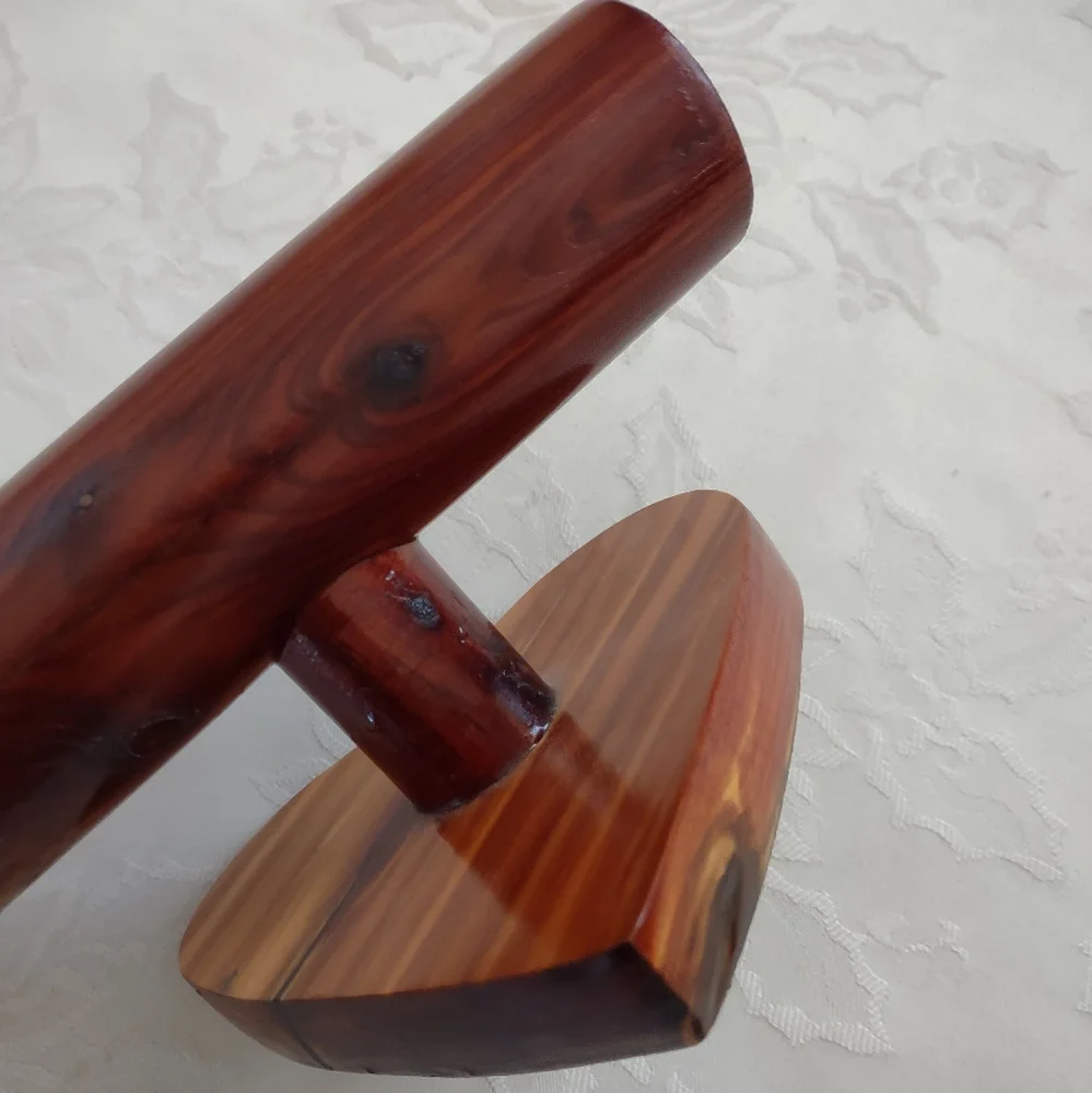 Wood jewelry display T Bar Stand heart Shaped Base